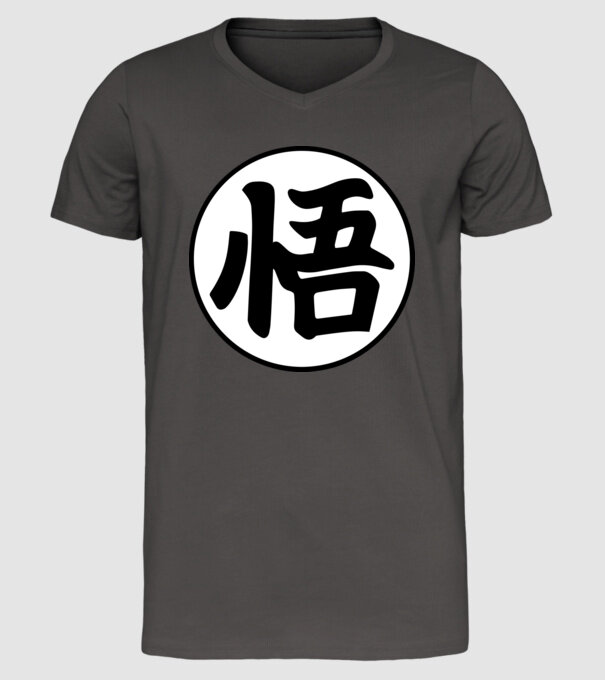 Dragonball logo model gri închis pe tricou