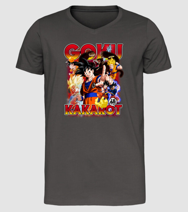 goku dragonball model gri închis pe tricou