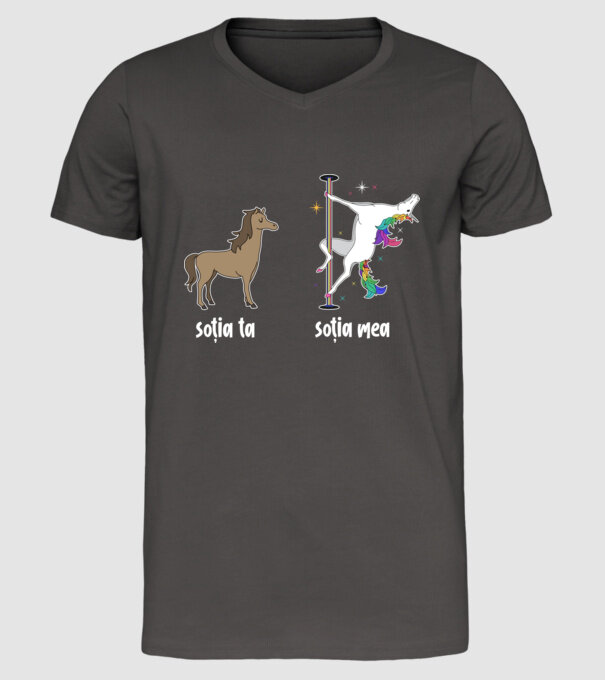 soția ta - soția mea model gri închis pe tricou