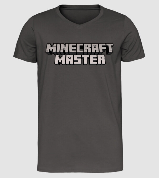 Minecraft Master model gri închis pe tricou