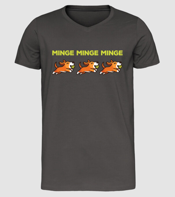 MINGE MINGE MINGE model gri închis pe tricou