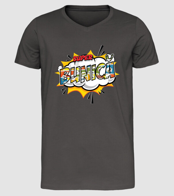 Super Bunică model gri închis pe tricou