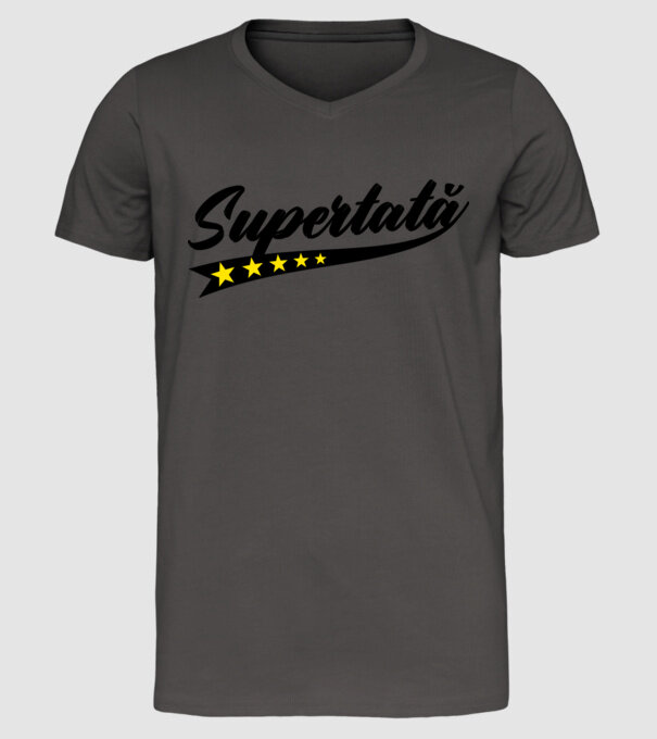 Supertată model gri închis pe tricou