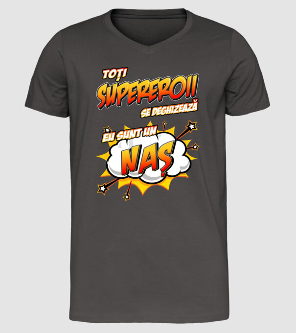 Toți supereroii se deghizează, eu sunt un naș model gri închis pe tricou