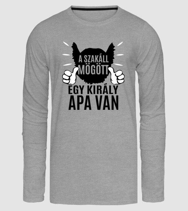 În spatele acestei bărbi se află un tată cool model gri pe tricou