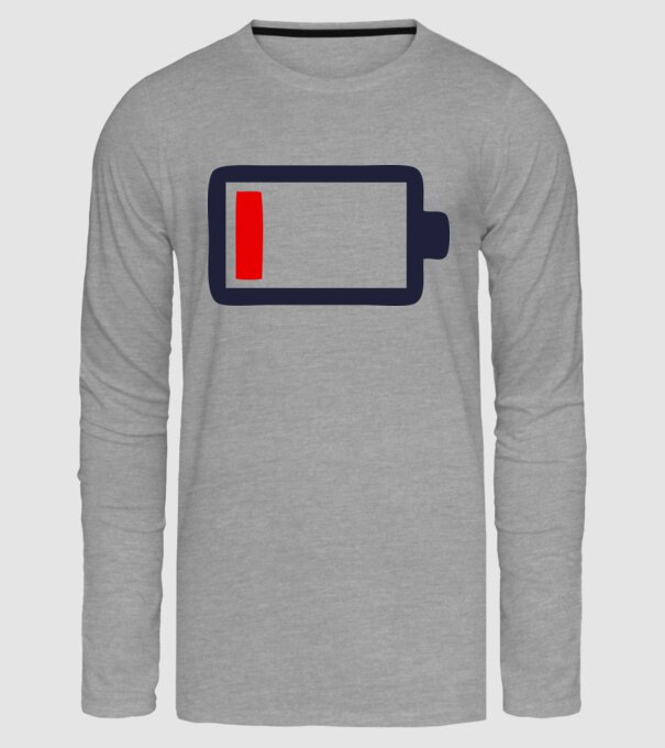 Nivel baterie scăzut model gri pe tricou