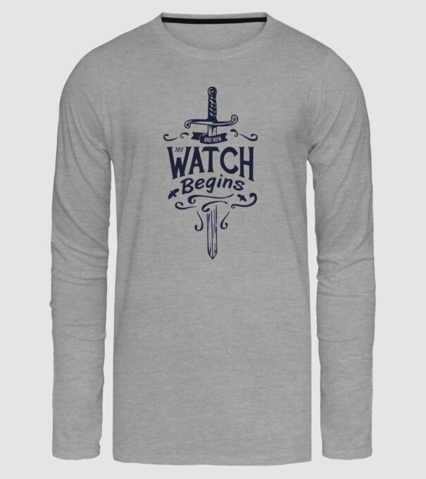And now my watch begins model gri pe tricou