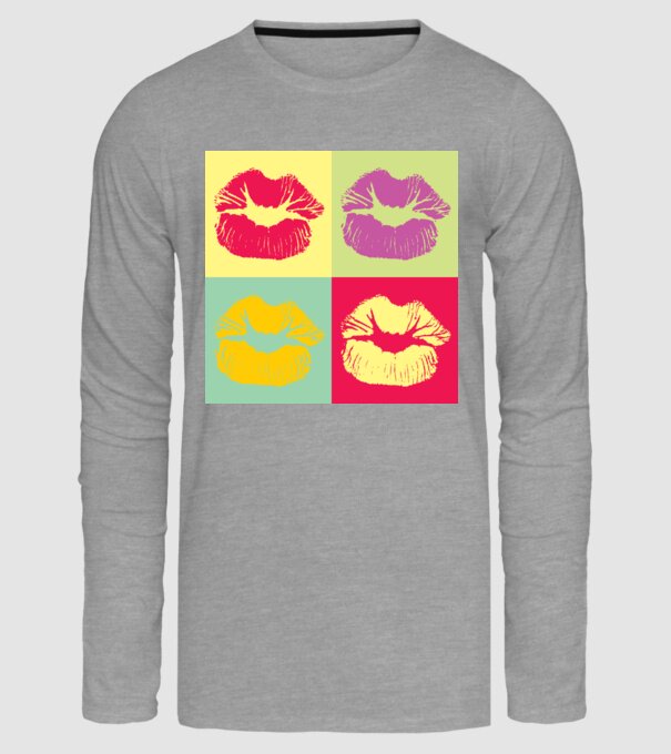 Pop Art Kiss model gri pe tricou