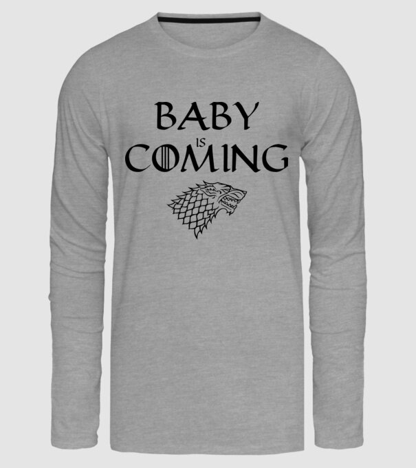 Baby is coming model gri pe tricou