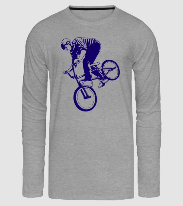 BMX stunt model gri pe tricou