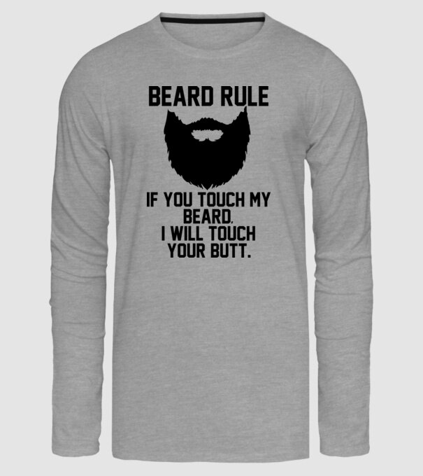 Beard Rules model gri pe tricou
