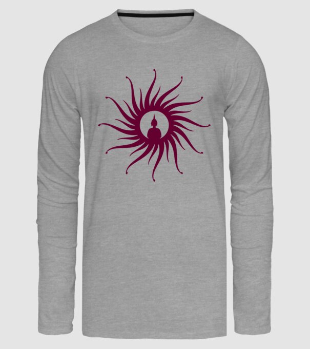 buddha circle model gri pe tricou
