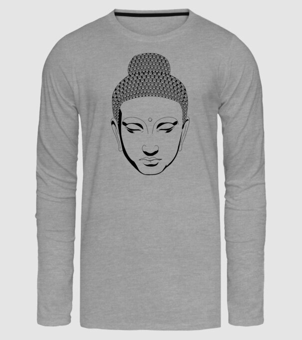 buddhas head model gri pe tricou