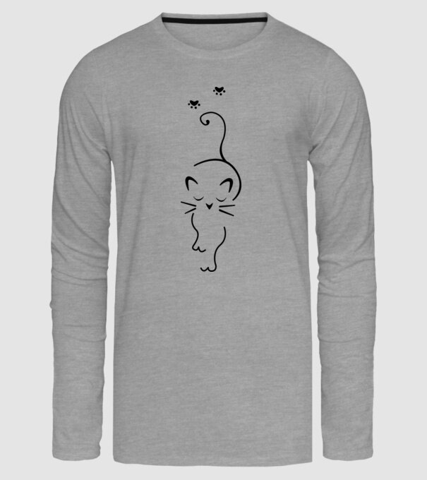 Cat walk model gri pe tricou