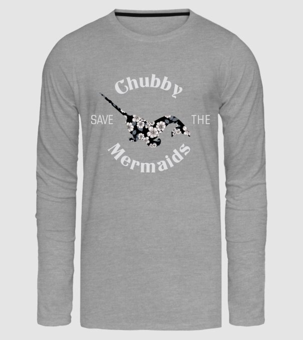 Chubby mermaid model gri pe tricou