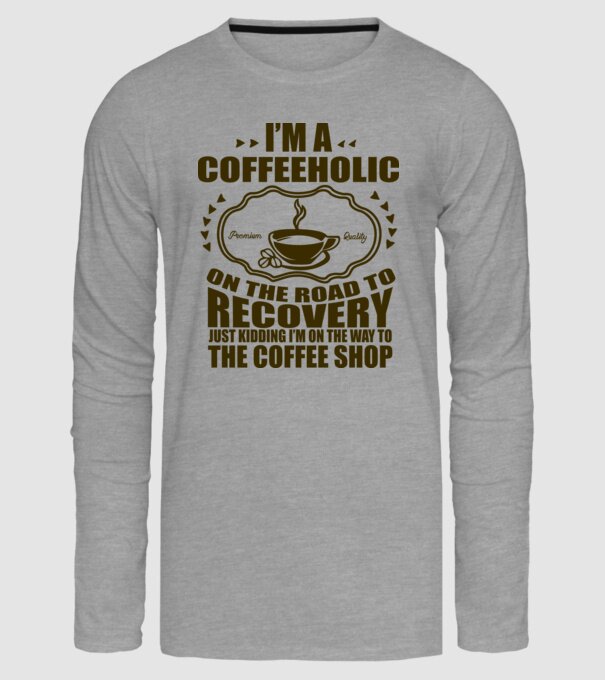 Coffeholic model gri pe tricou