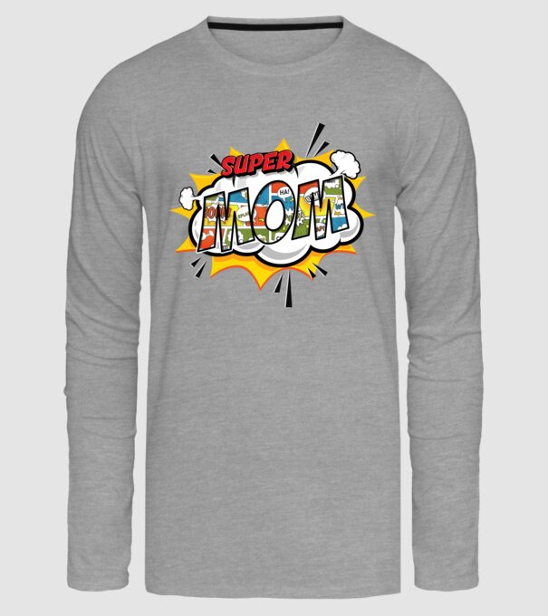 Comic Mom model gri pe tricou