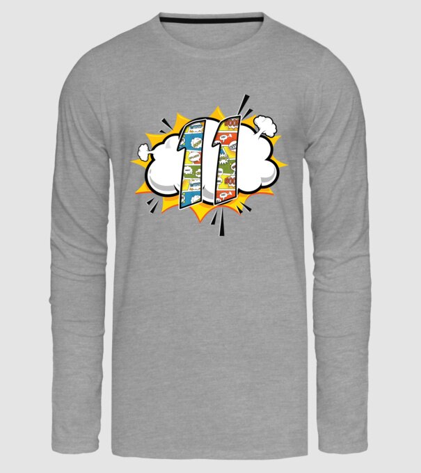 Birthday Comic Number 11 model gri pe tricou