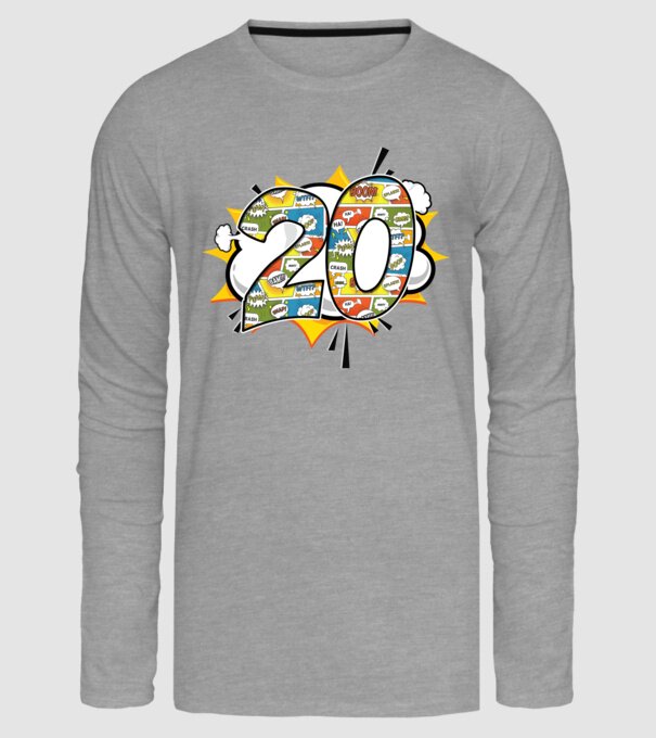 Birthday Comic Number 20 model gri pe tricou