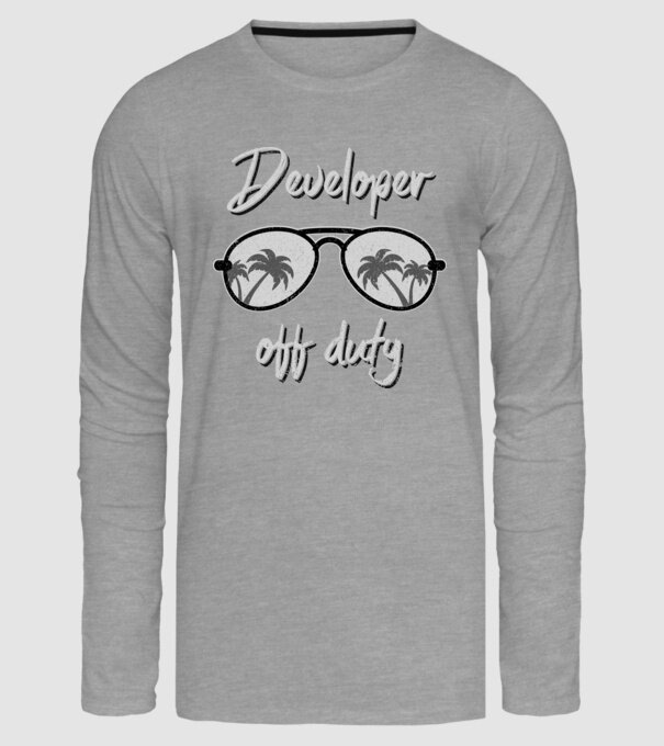 Developer off duty model gri pe tricou