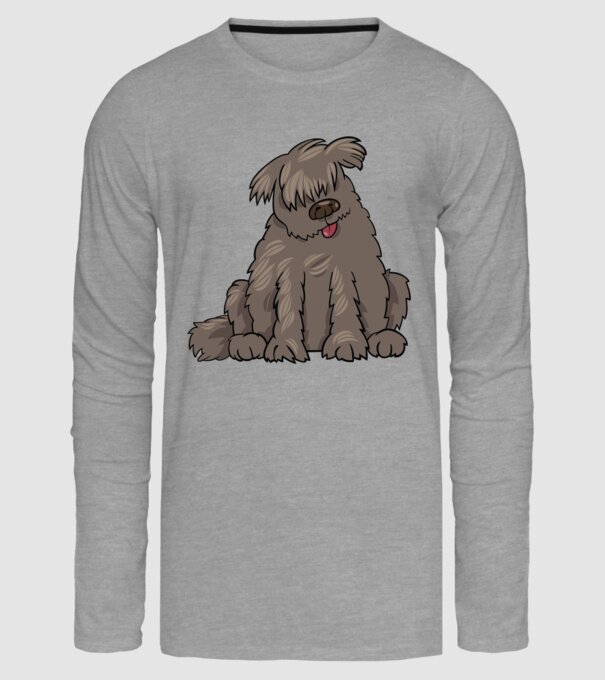 Dog silhouette model gri pe tricou
