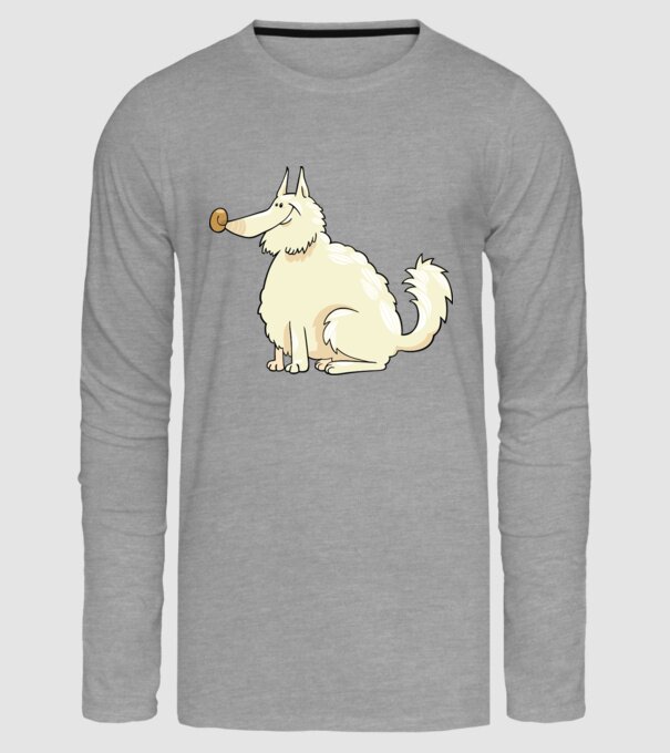 Dog silhouette model gri pe tricou