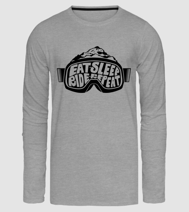 Eat sleep ride repeat model gri pe tricou