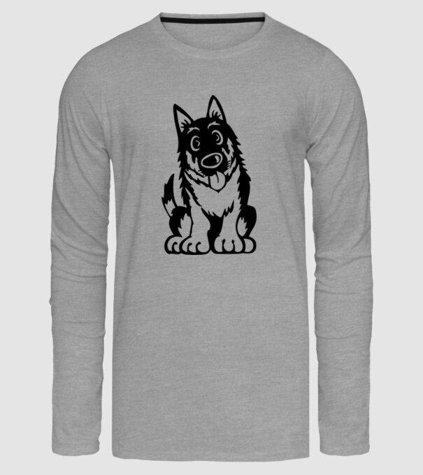 câine lup model gri pe tricou