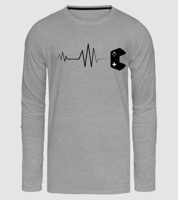 Gamer Ritm cardiac model gri pe tricou