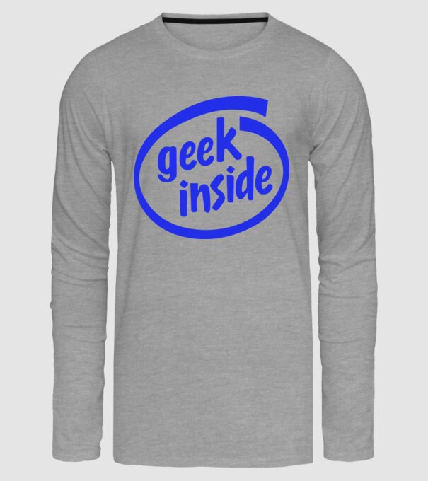 Geek inside model gri pe tricou