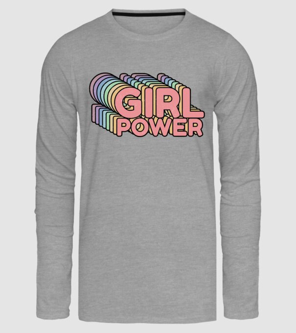 Girl power model gri pe tricou