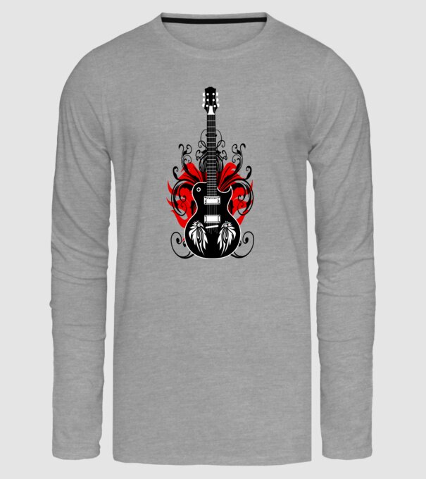 Chitară model gri pe tricou