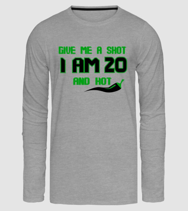 Give me a shot - 20 model gri pe tricou