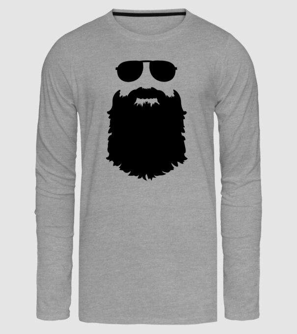 Barbă Hipster model gri pe tricou