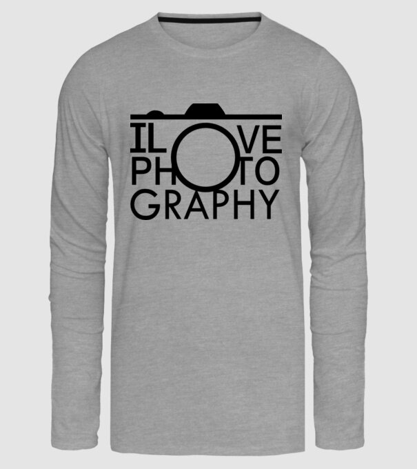 I love photography model gri pe tricou