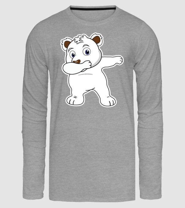 Urs polar DAB model gri pe tricou
