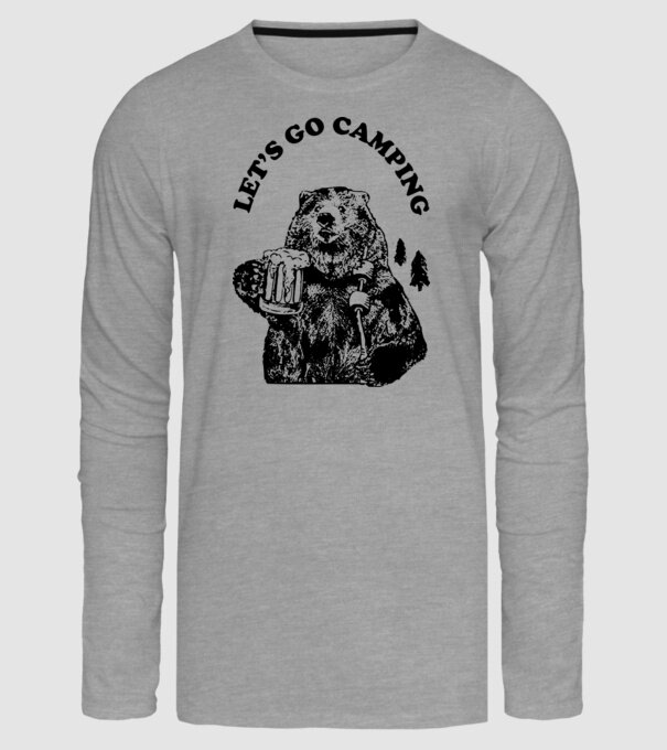Lets go camping model gri pe tricou