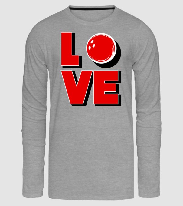 Love bowling model gri pe tricou