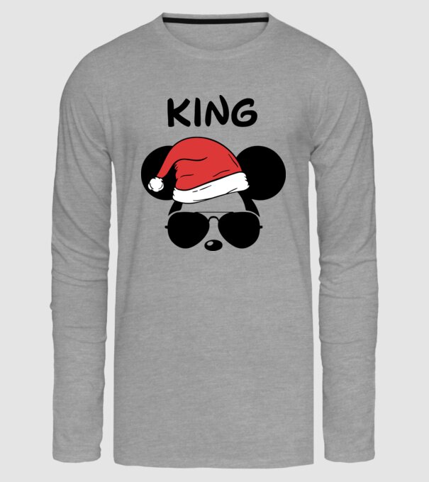 mickey santa king model gri pe tricou