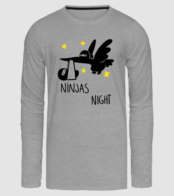 Ninja model gri pe tricou
