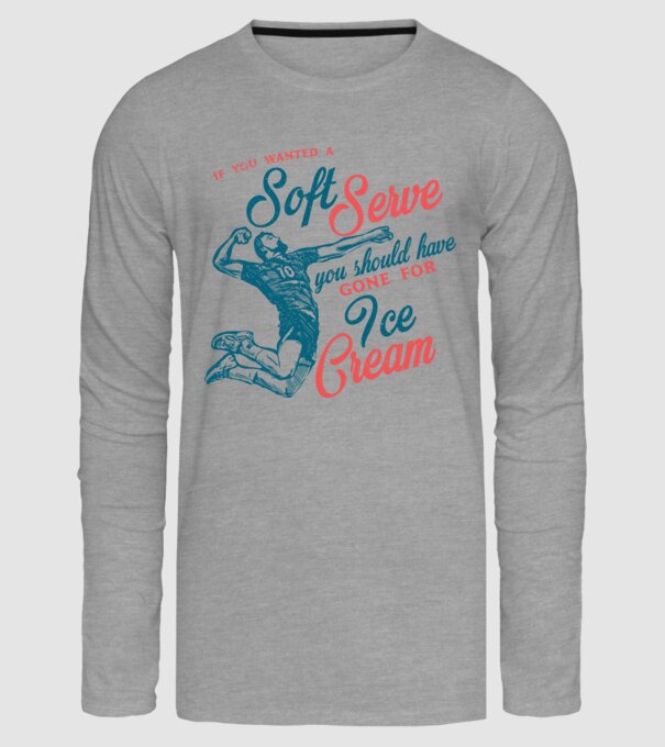 Oldschool volleyball model gri pe tricou