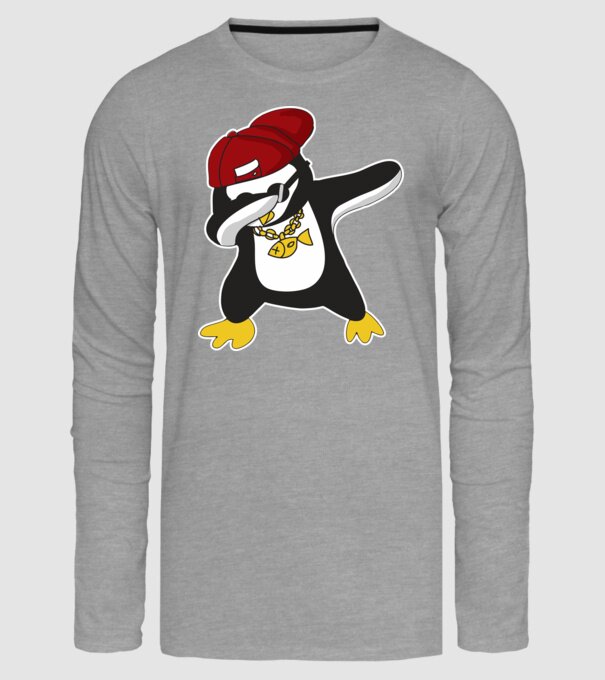 Pinguin DAB model gri pe tricou