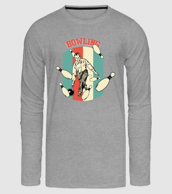 Retro Bowling model gri pe tricou