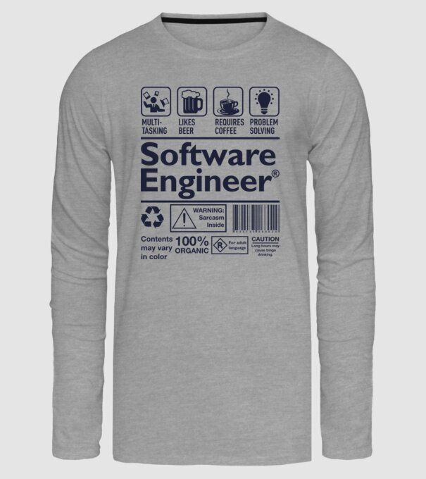 Software Engineer model gri pe tricou