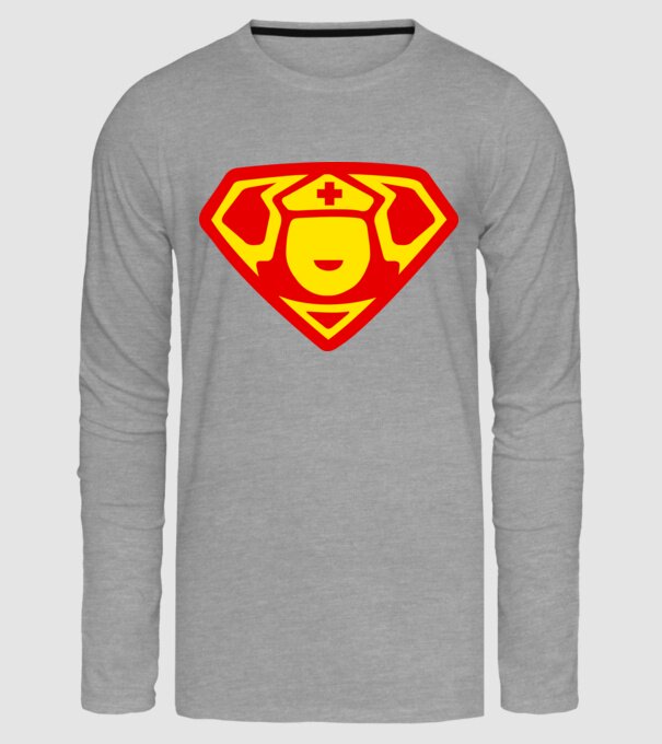 super nurse model gri pe tricou