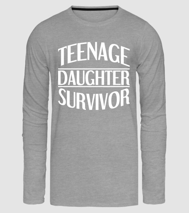 teenage daughter survivor model gri pe tricou