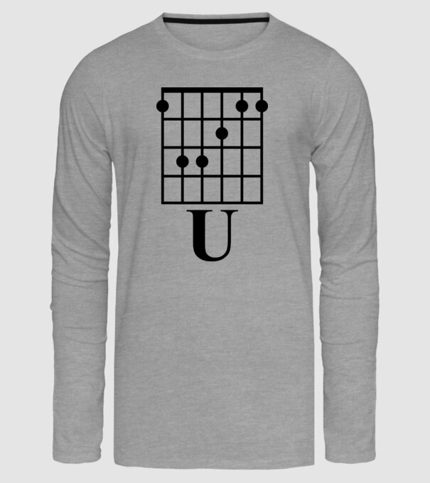 U Chord model gri pe tricou
