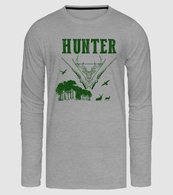 Vânător model gri pe tricou