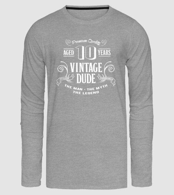 Vintage Dude - 10 model gri pe tricou