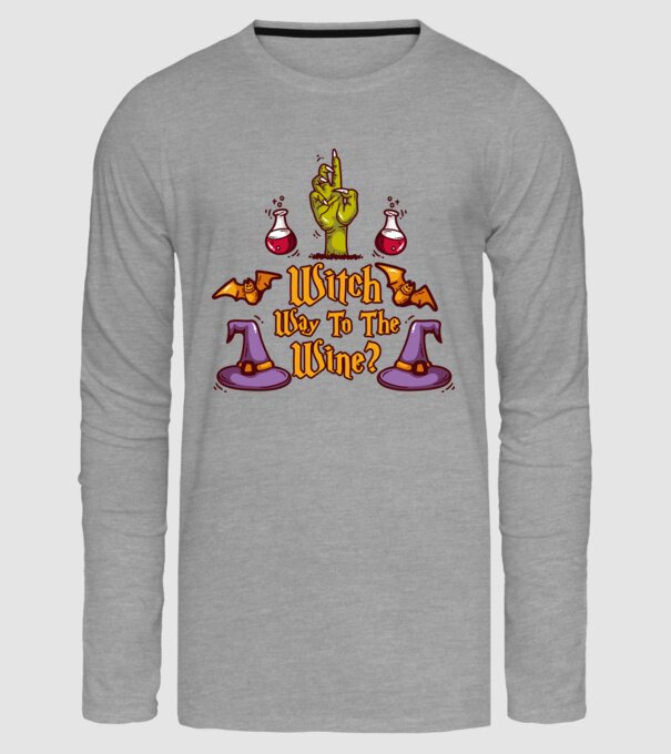 Witch way to the wine model gri pe tricou